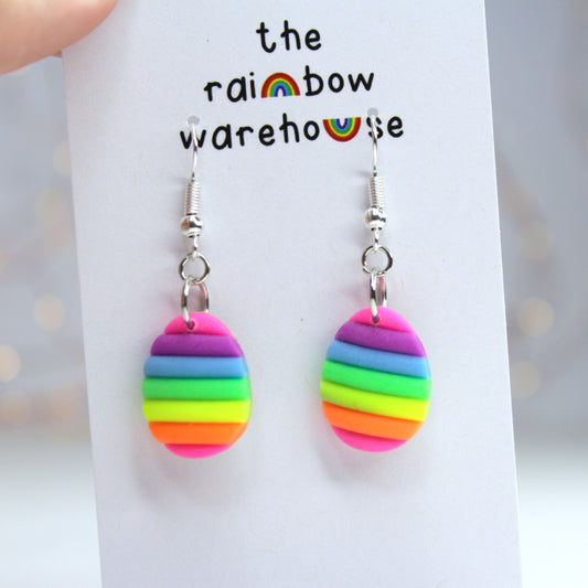 Rainbow easter egg drop earrings