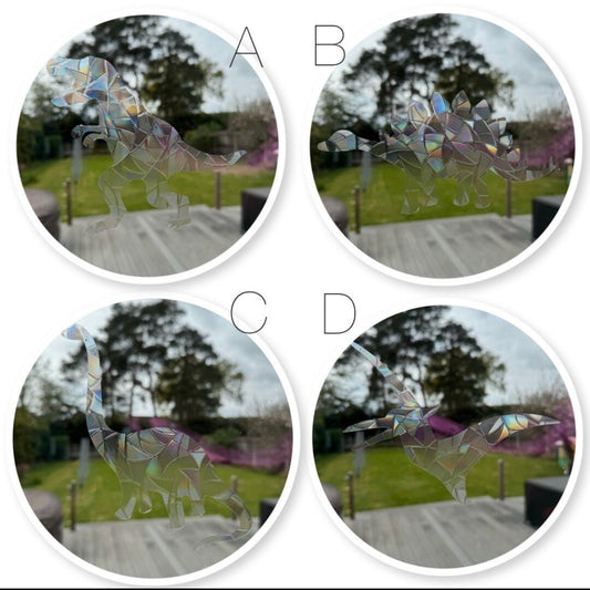 Single dinosaur rainbow makers, sun catcher, suncatcher sticker, window cling, makes rainbows in your room